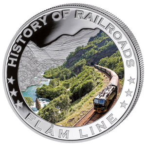 2011 Liberia $5 Flams Express Train Silver Coin