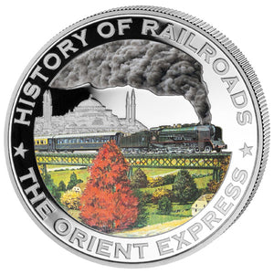 2011 Liberia $5 Orient-Express Train Silver Coin