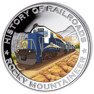 2011 Liberia $5 Rocky Mountaineer Train Silver Coin