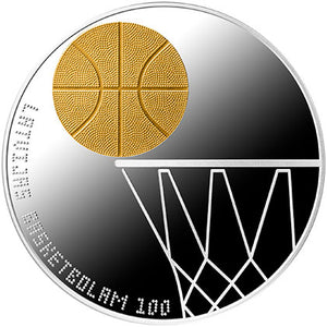 2023 Latvia 5€ 100yrs Basketball Silver Proof