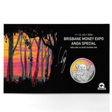 2026 $1 Brisbane Money Expo Koala Coloured SIGNED 1oz Silver Coin