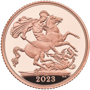 2023 UK King Charles III Gold Piedfort Sovereign Proof