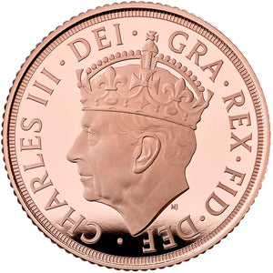 2023 UK King Charles III Gold Piedfort Sovereign Proof