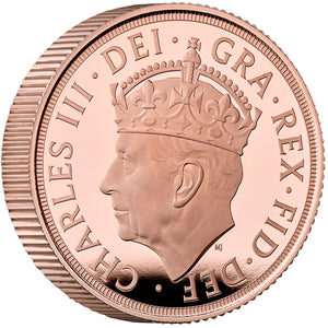2023 UK King Charles III Gold Piedfort Sovereign Proof