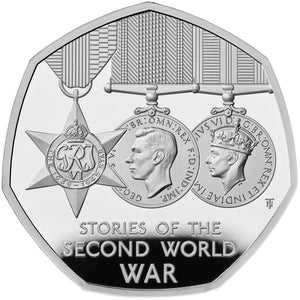 2025 UK 50p Stories of WWII Piedfort Silver Proof Coin