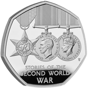 2025 UK 50p Stories of WWII Silver Proof Coin