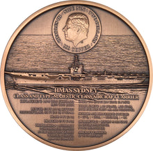 2026 Niue $2 HMAS Sydney 76mm, 430 gram Copper Coin