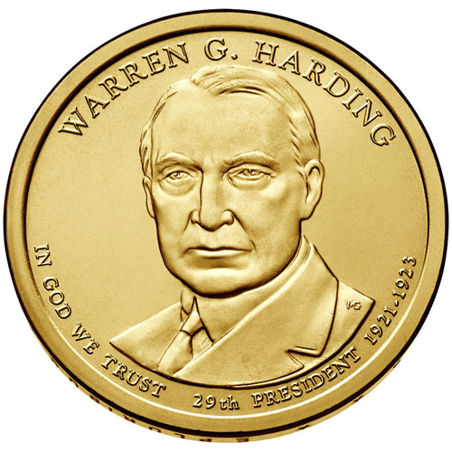2014 USA $1 President Warren G. Harding P&D Uncirculated Coin Pair