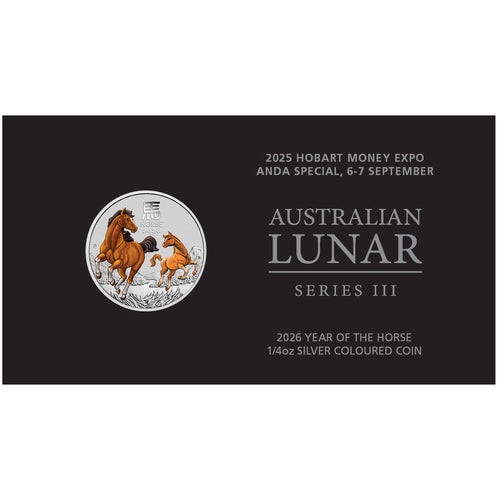 2026 25c Hobart Money Expo Year of the Horse 1/4oz Silver Coin