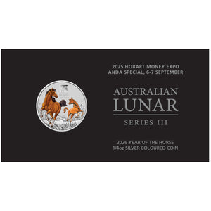 2026 25c Hobart Money Expo Year of the Horse 1/4oz Silver Coin