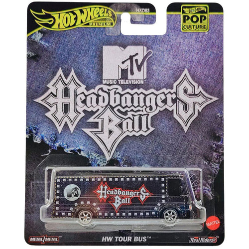 Hot Wheels Pop Culture 2025 MTV Headbangers Ball HW Tour Bus 1:64 Die Cast Vehicle
