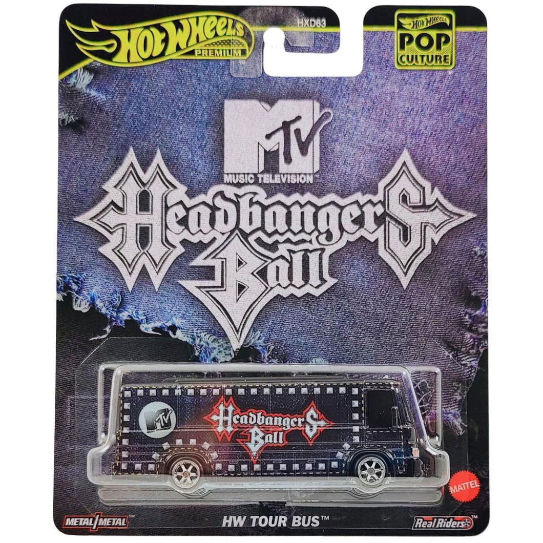Hot Wheels Pop Culture 2025 MTV Headbangers Ball HW Tour Bus 1:64 Die Cast Vehicle