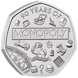 2025 UK 50p 90yrs of Monopoly BU Coin