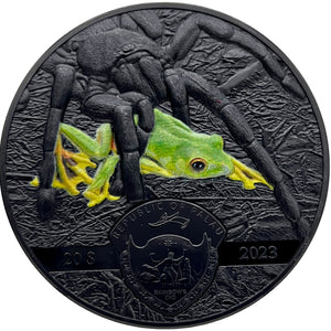 2023 Palau $20 Dark Nature - Black Tarantula 3oz Silver Coin