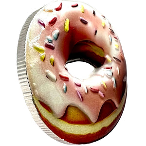 2024 Cameroon 2000Fr Pink Frosted Doughnut 1oz Silver Coin