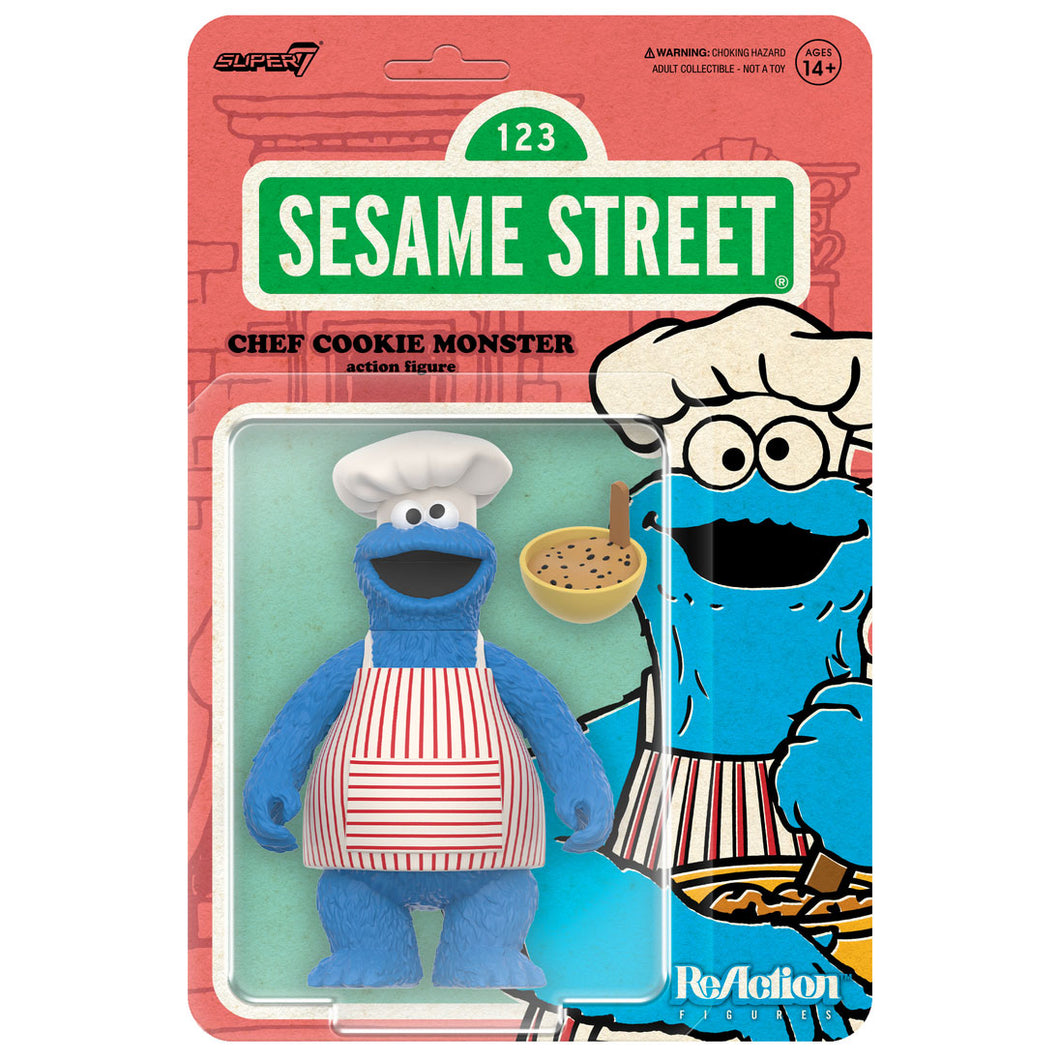 Sesame Street Wv4 - Chef Cookie 3.75 inch ReAction Figure