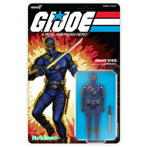 G.I. Joe Wv03 (Cartoon) - Snake Eyes (Cartoon) 3.75 Inch ReAction+ Figure