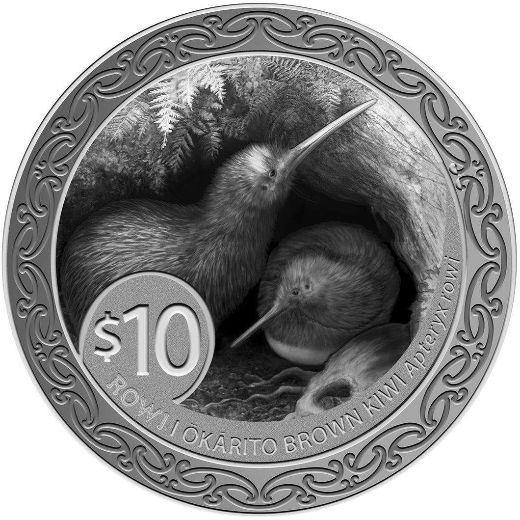 2025 NZ $10 Kiwi Black Proof 5oz Silver Coin