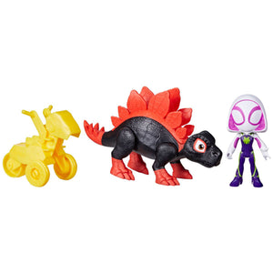 Spidey and His Amazing Friends Dino Webs: Dino Spin & Ghost-Spider Action Figure