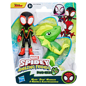 Spidey and His Amazing Friends Dino Webs: Electrosaurus & Miles "Spin" Morales Action Figure