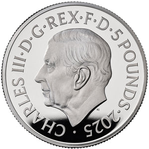 2025 UK £5 Royal Arms PIEDFORT Silver Proof