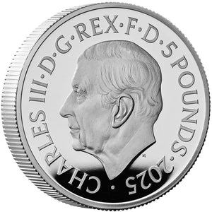 2025 UK £5 Royal Arms PIEDFORT Silver Proof