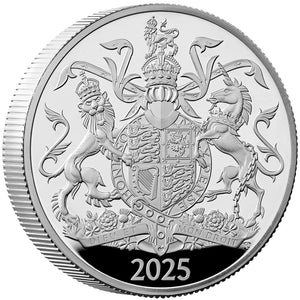 2025 UK £5 Royal Arms PIEDFORT Silver Proof