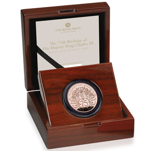 2023 UK £5 King Charles III 75th Birthday Gold Proof
