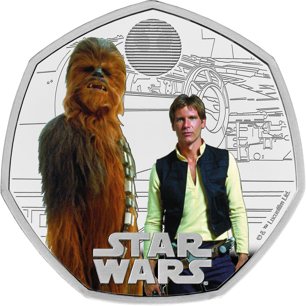 2024 UK 50p Star Wars -  Han & Chewbacca  Silver Proof Coin