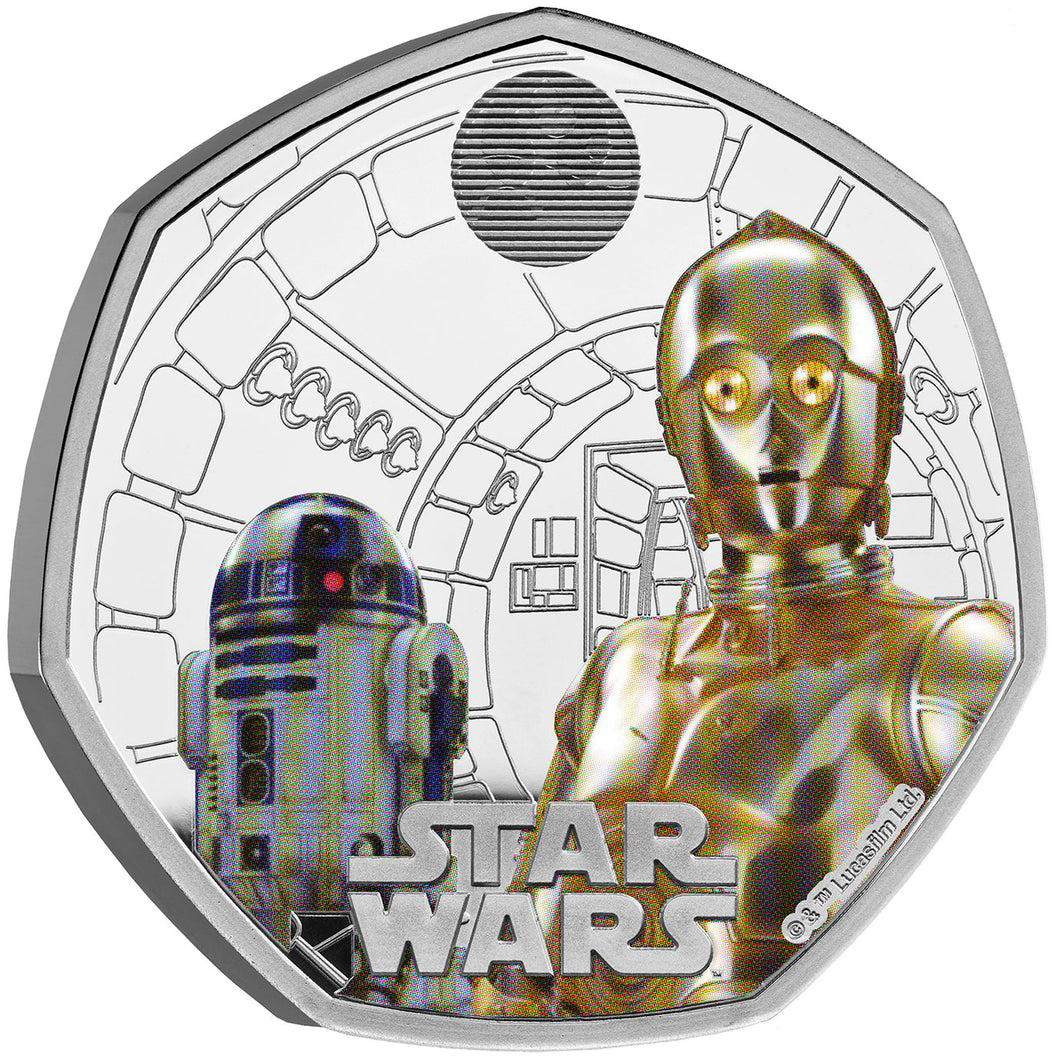 2023 UK 50p Star Wars - R2-D2 & C-3PO Silver Proof Coin