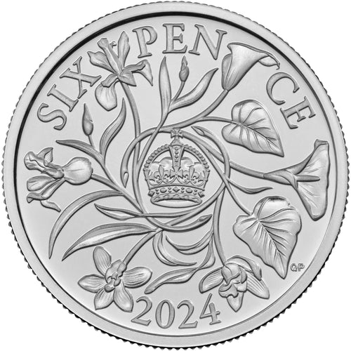 2024 UK Silver Sixpence BU Coin