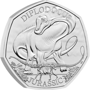 2024 UK 50p Dinosaurs - Diplodocus BU