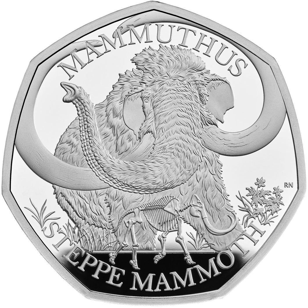 2024 UK 50p Ice Age - Steppe Mammoth Silver Proof Coin