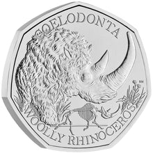 2024 UK 50p Ice Age - Woolly Rhino BU Coin