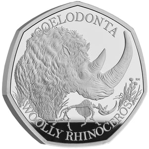 2024 UK 50p Ice Age - Woolly Rhino  Silver Proof Coin