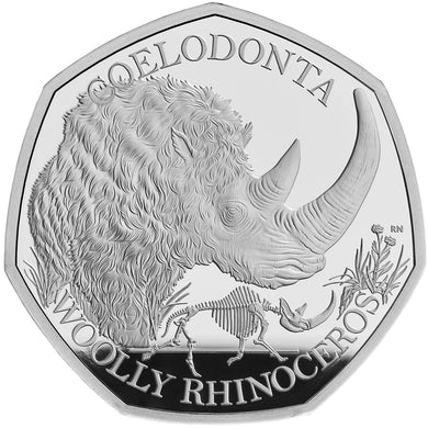 2024 UK 50p Ice Age - Woolly Rhino  Silver Proof Coin