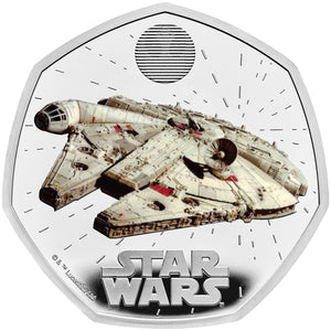 2024 UK 50p Star Wars Ship - Millennium Falcon Silver Proof