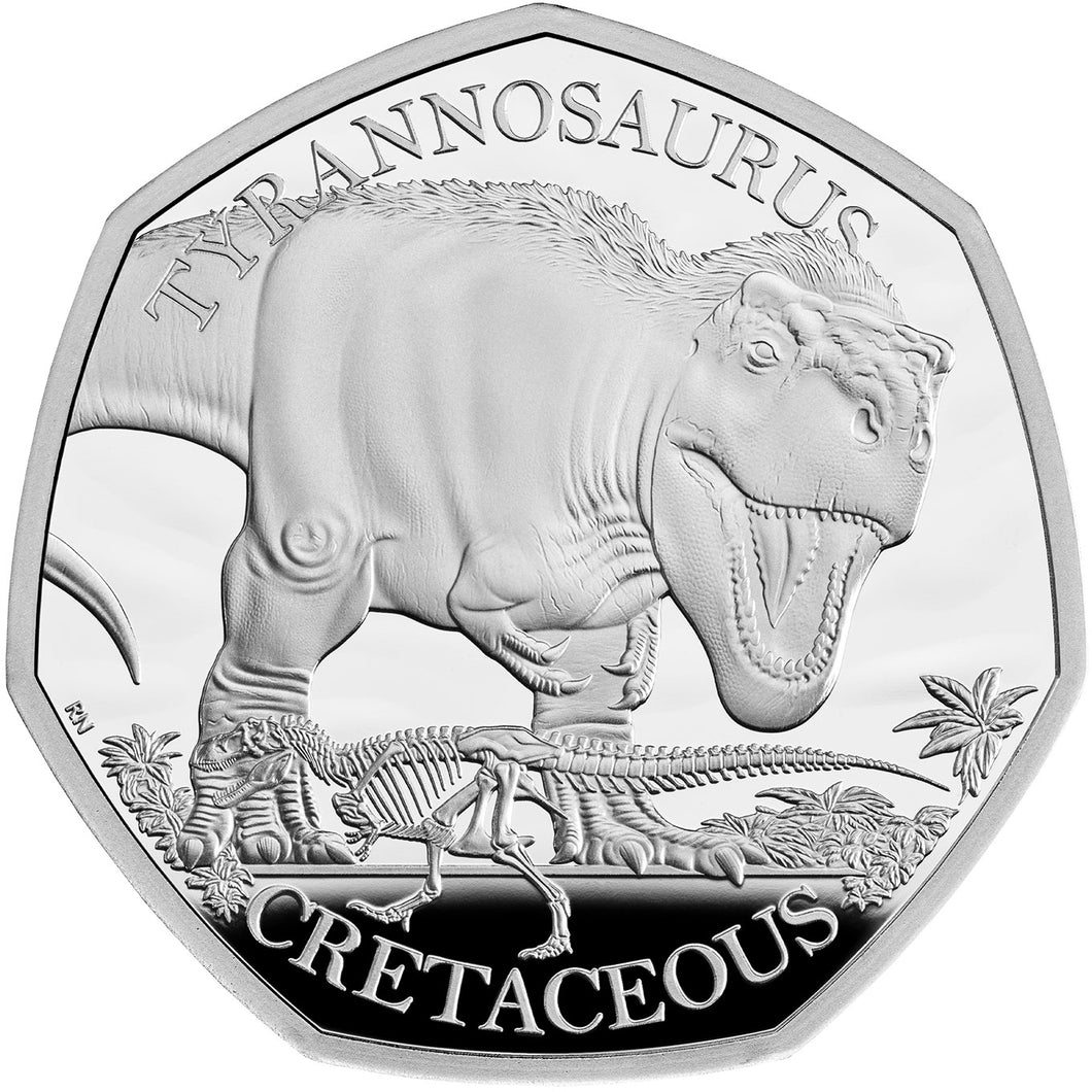 2024 UK 50p Dinosaurs - T-Rex Silver Proof