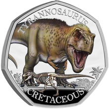 2024 UK 50p Dinosaurs - T-Rex Colour Silver Proof