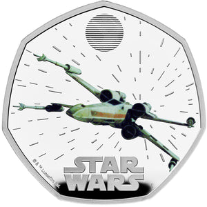 2024 UK 50p Star Wars Ship - X-Wing Silver Proof