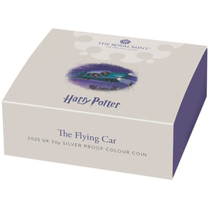 2025 UK 50p Harry Potter - The Flying Car Silver Proof Coin