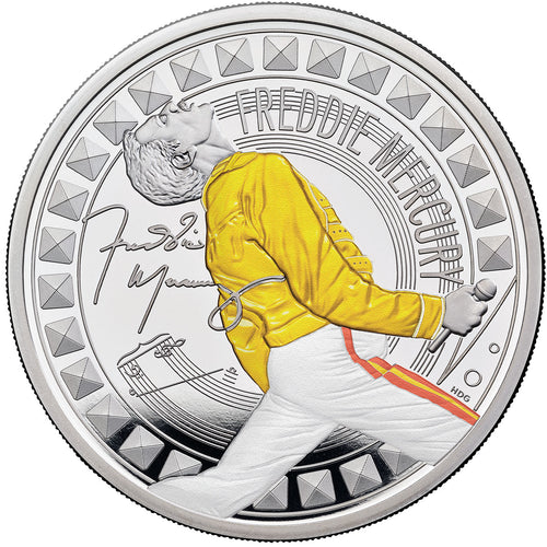 2025 UK £2 Music Legends - Freddie Mercury 1oz Silver Proof Colour Coin