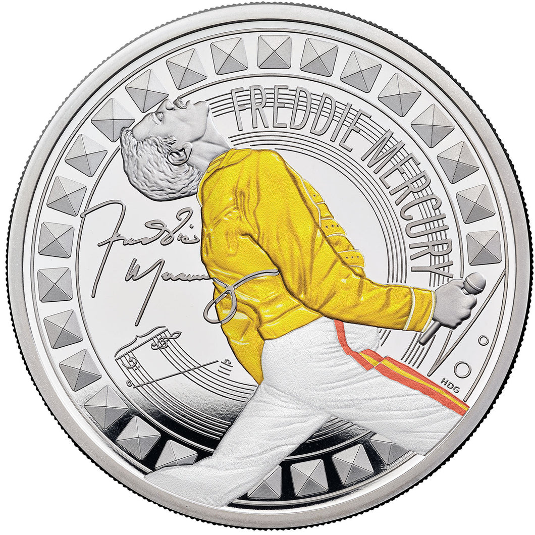 2025 UK £2 Music Legends - Freddie Mercury 1oz Silver Proof Colour Coin