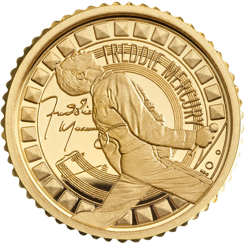 2025 UK £5 Music Legends - Freddie Mercury 1/40oz Gold Proof Coin
