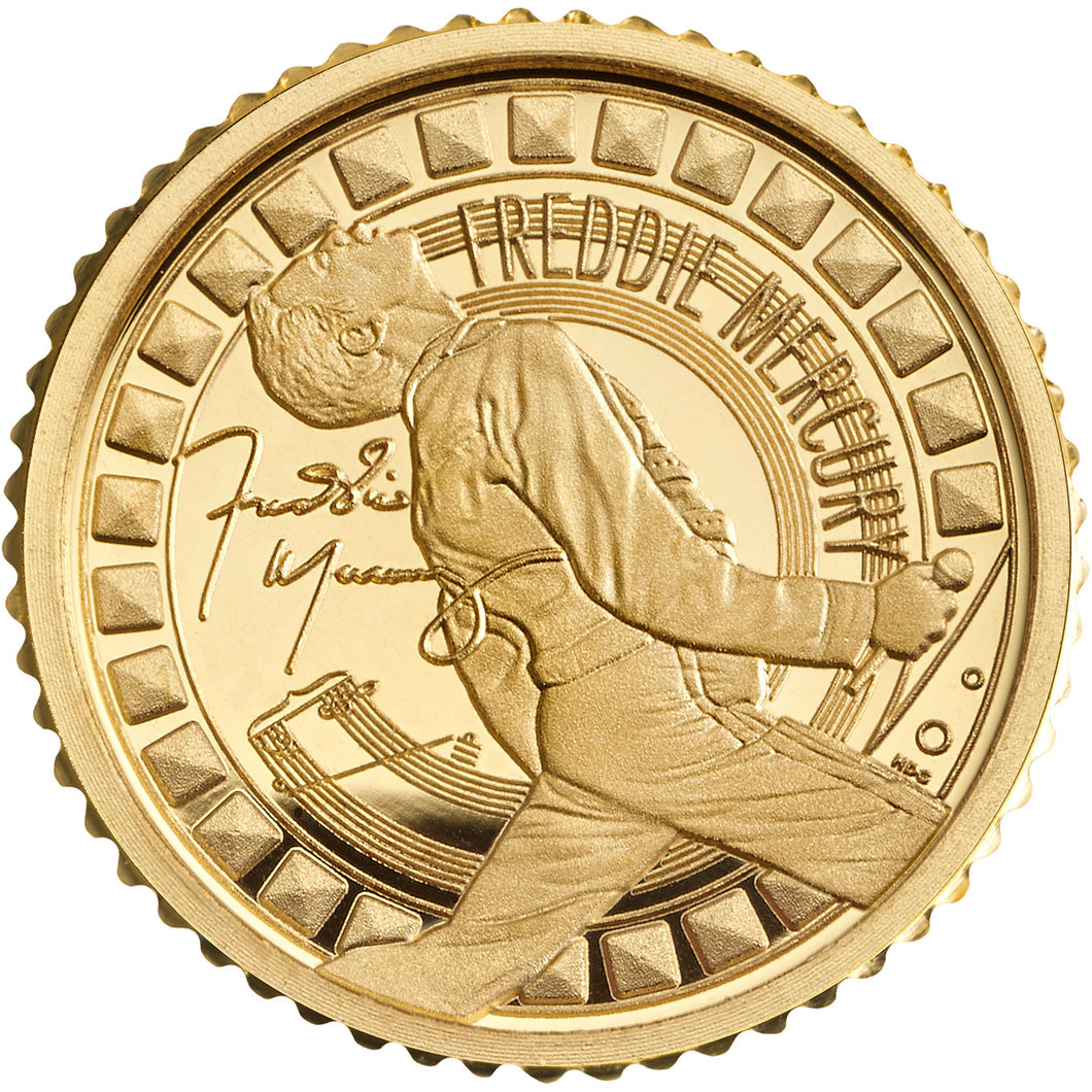 2025 UK £5 Music Legends - Freddie Mercury 1/40oz Gold Proof Coin
