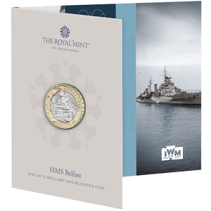 2025 UK £2 HMS Belfast BU Coin