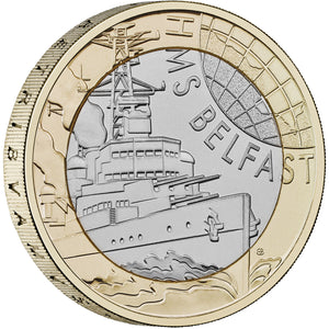 2025 UK £2 HMS Belfast BU Coin