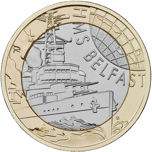 2025 UK £2 HMS Belfast BU Coin