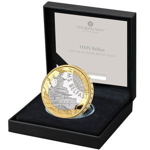 2025 UK £2 HMS Belfast Silver Proof Coin