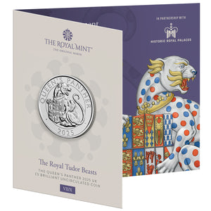 2025 UK £5 Royal Tudor Beasts Queen's Panther BU